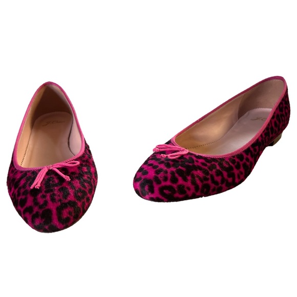 JCrew pink leopard ballet flats. Size Ten. Very Good condition. Size 40 or 10. - Picture 2 of 5
